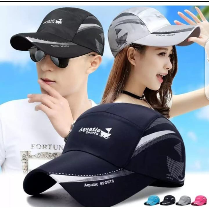 TERMURAH!! Topi Basseball Aquatic Sport - Topi olahraga - Topi Quick Dry - Topi Bersepeda Pria dan Wanita Model terbaru