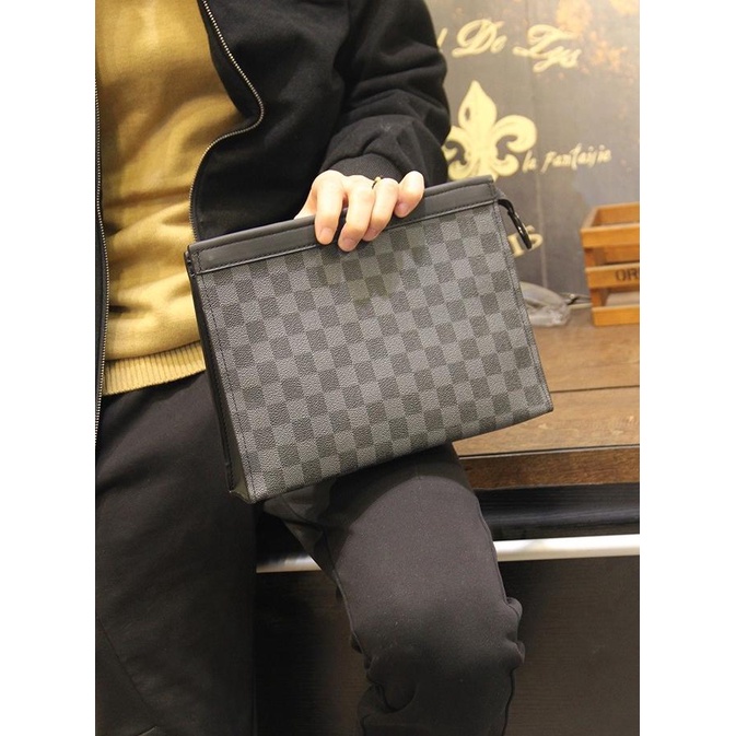 Clutch Kulit Pria Wanita Original Hand Bag Motiv Tas Lv Tas Pesta