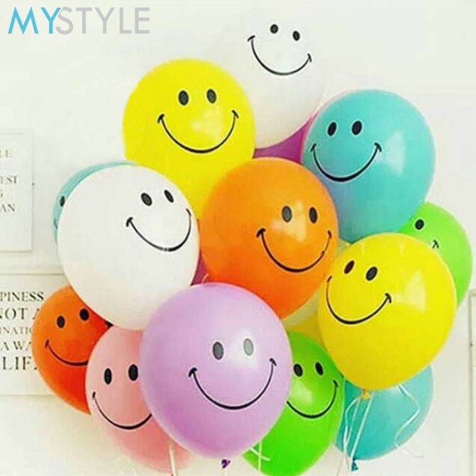 BALON LATEX SMILE (1 PACK = 100 PCS) BALON SMILE BALON EMOJI BALON LATEX MURAH