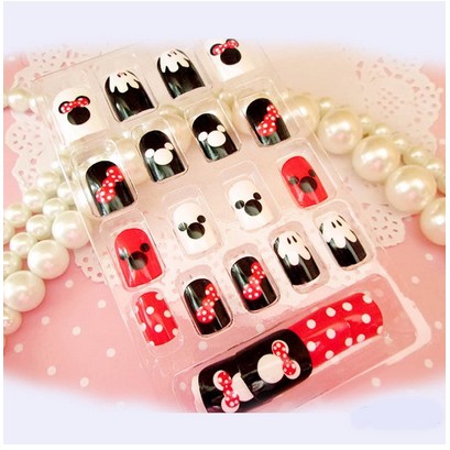 Nailart - 24 pcs kuku palsu bermotif mickey mouse (BEST SELLER)