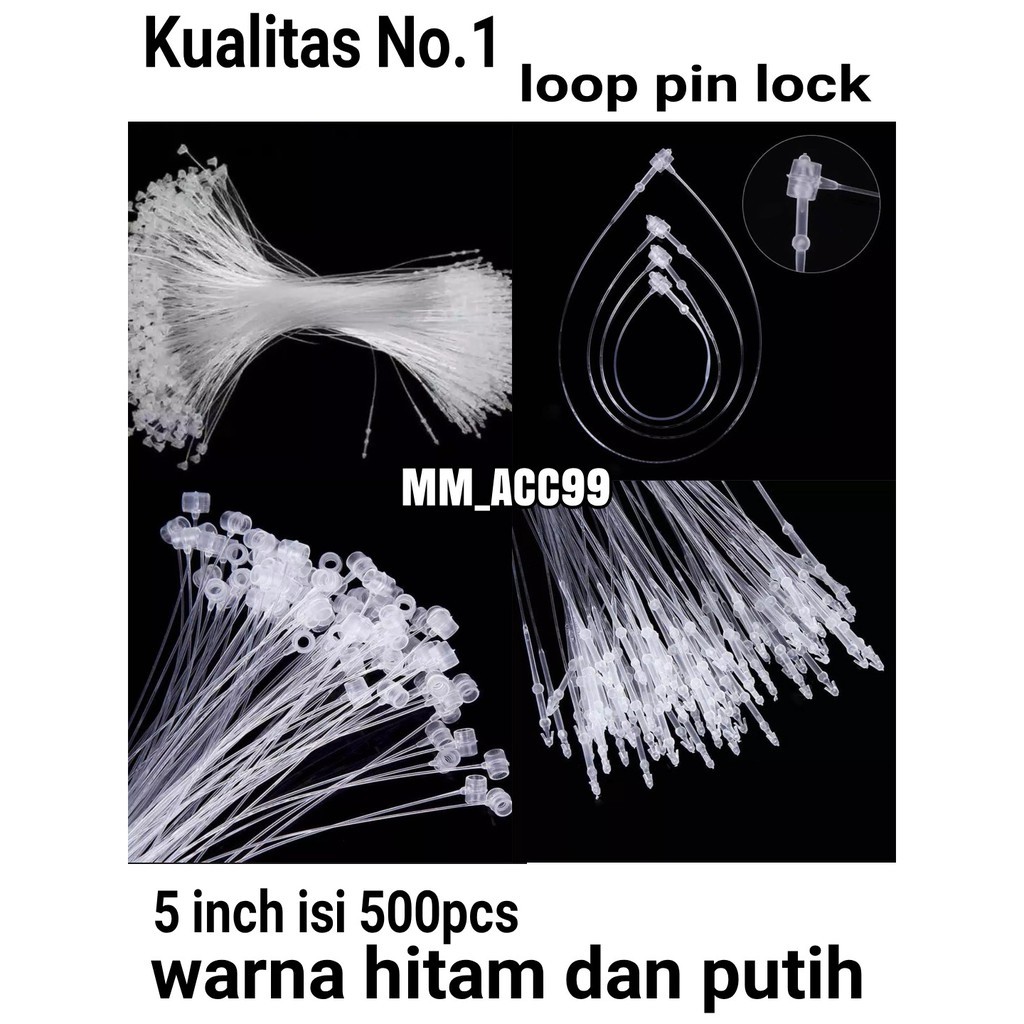 LOOP PINS 5 INCH ISI 500PCS LOCK PINS HITAM/PUTIH