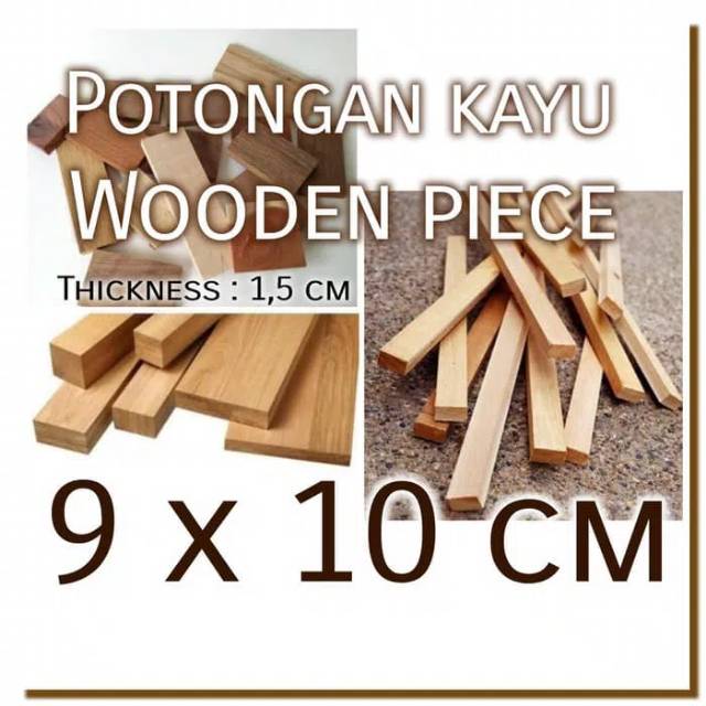 Wooden piece 9x10 cm Potongan kayu bahan craft dekorasi Rustic Vintage