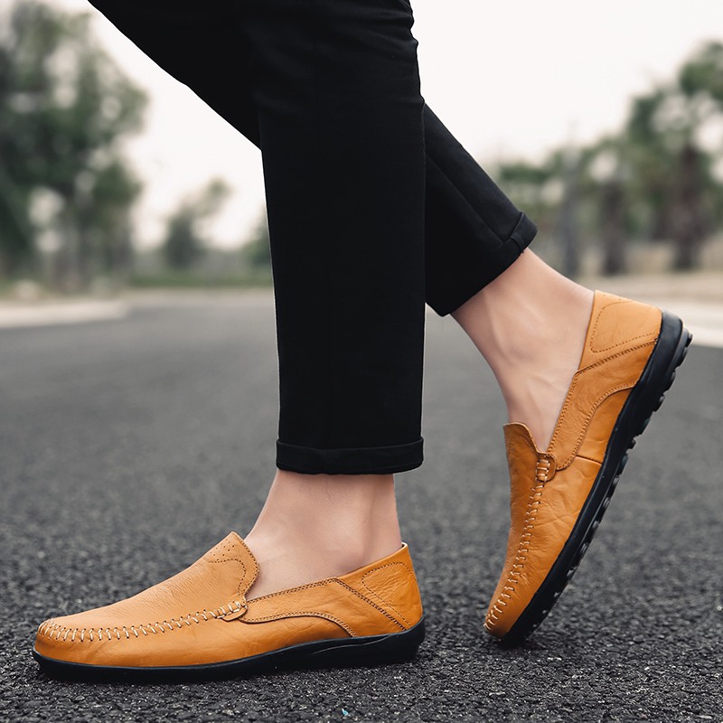 slip on leather men