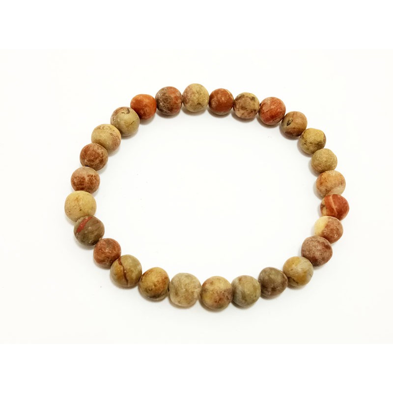 VeE Gelang Pria Wanita Batu Fosil Kayu 8mm - Gelang Terapi Kesehatan