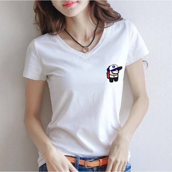 kaos wanita anime vneck