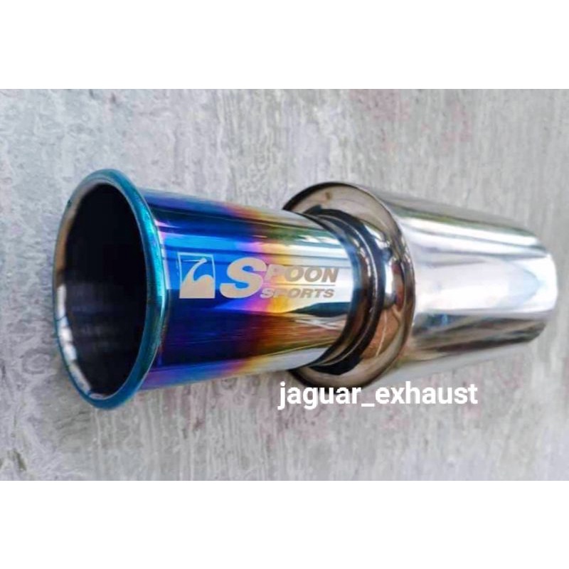 KNALPOT RACING MOBIL SPOON VARIASI BIRU / BLUE UNTUK MOBIL / AGYA, YARIS, MOBILIO, TIMOR, CIVIC, AYL