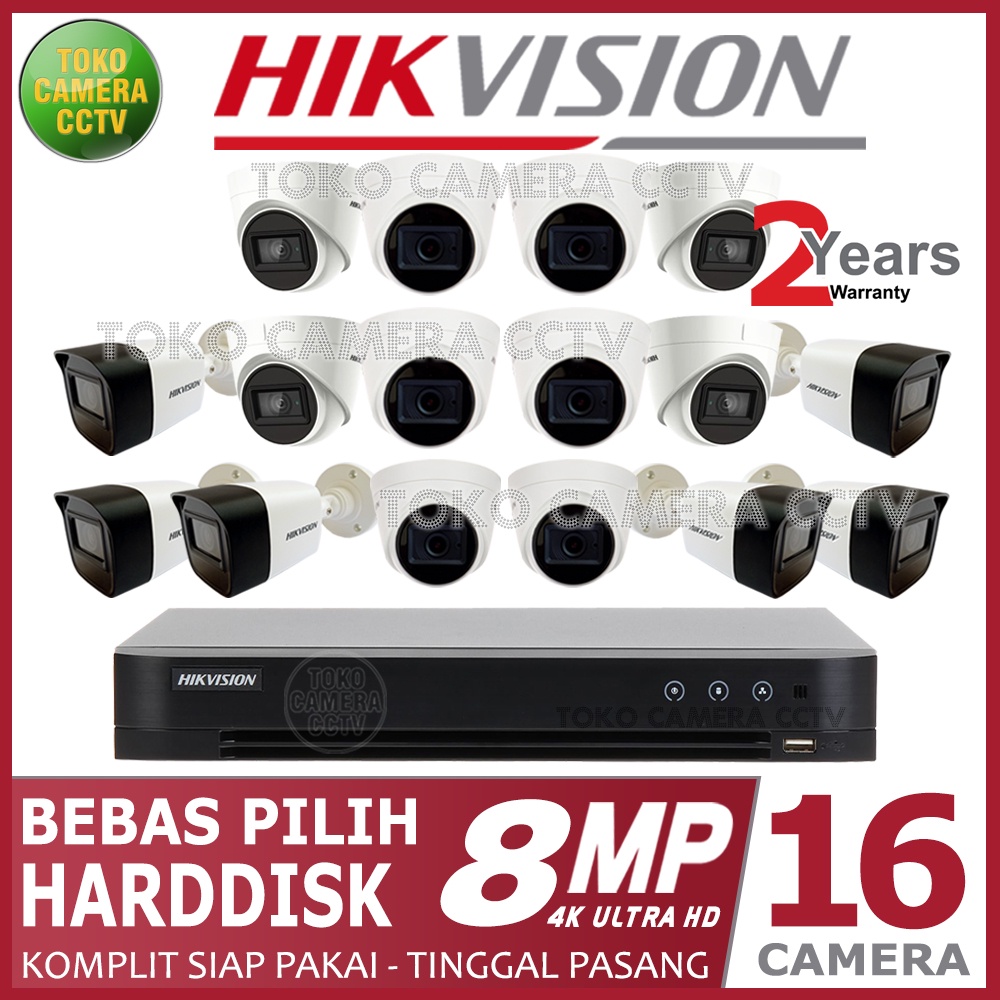 PAKET CCTV HIKVISION 8MP 16 CHANNEL 16 KAMERA