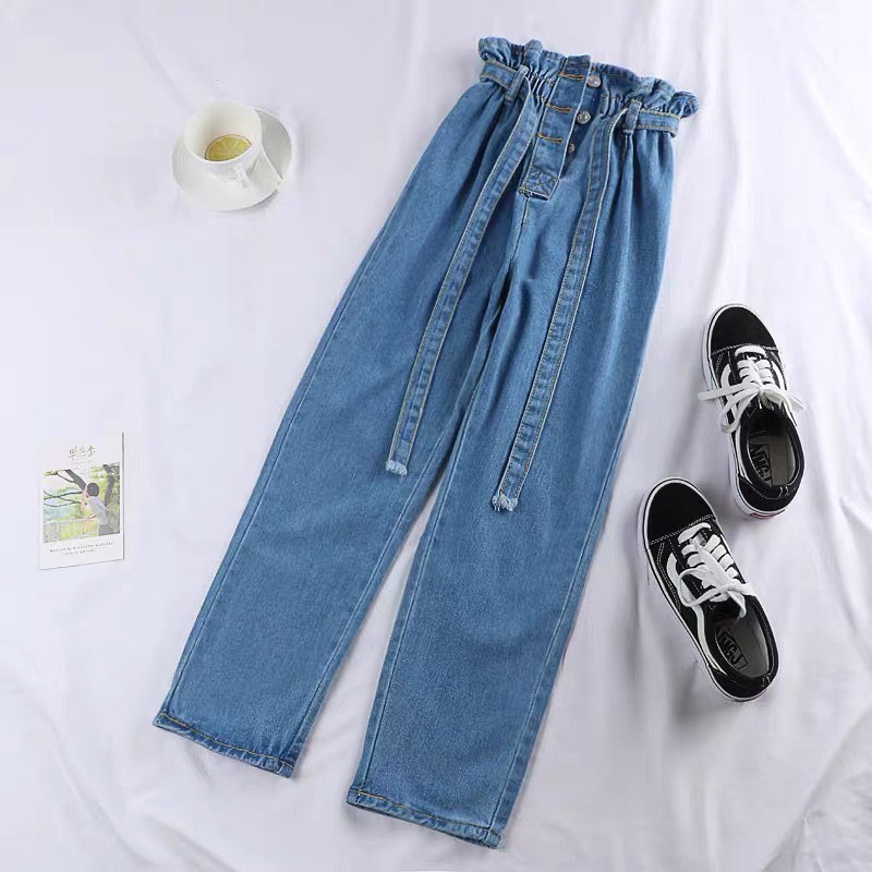 Celana Panjang Wanita Zitun Reguler Pants Bahan Thin Jeans Denim Blue Pakaian Wanita Remaja Bawahan 