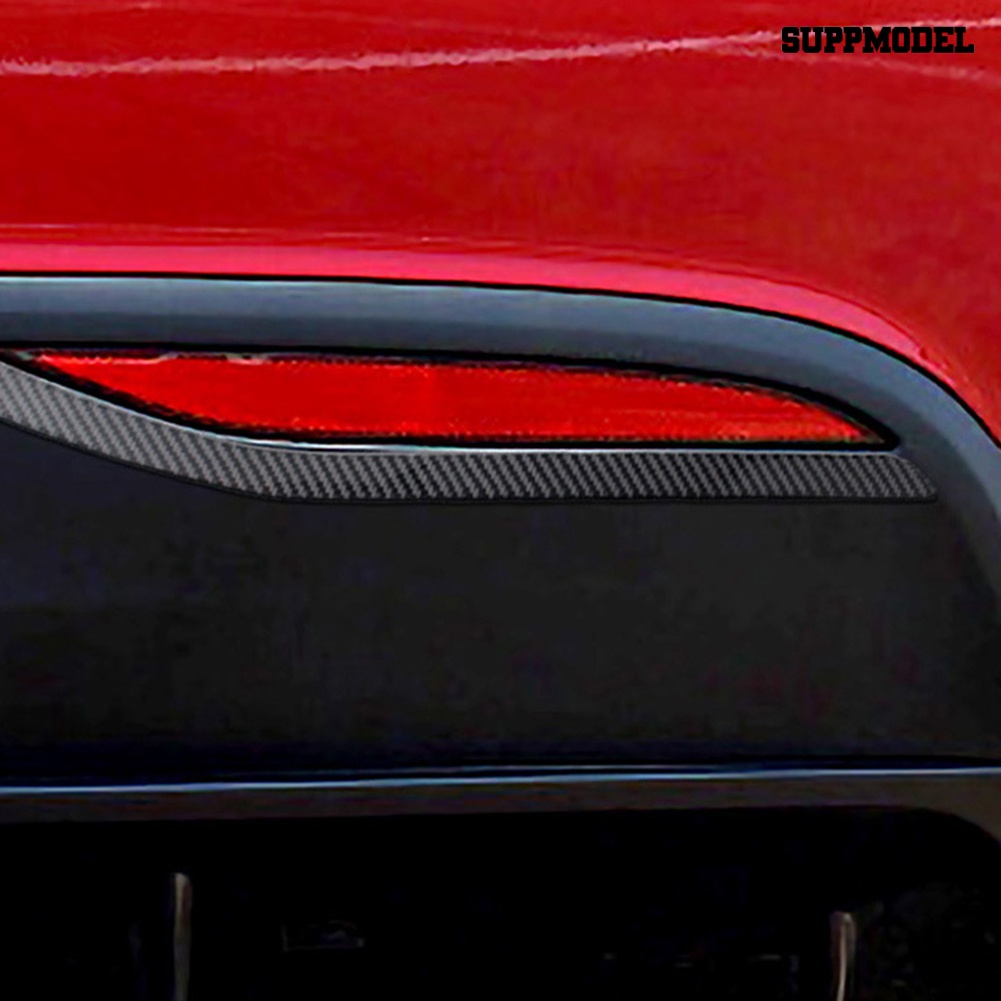 2pcs Stiker Lampu Kabut Belakang Mobil 3D Bahan Karbon Fiber Untuk Tesla ModelX