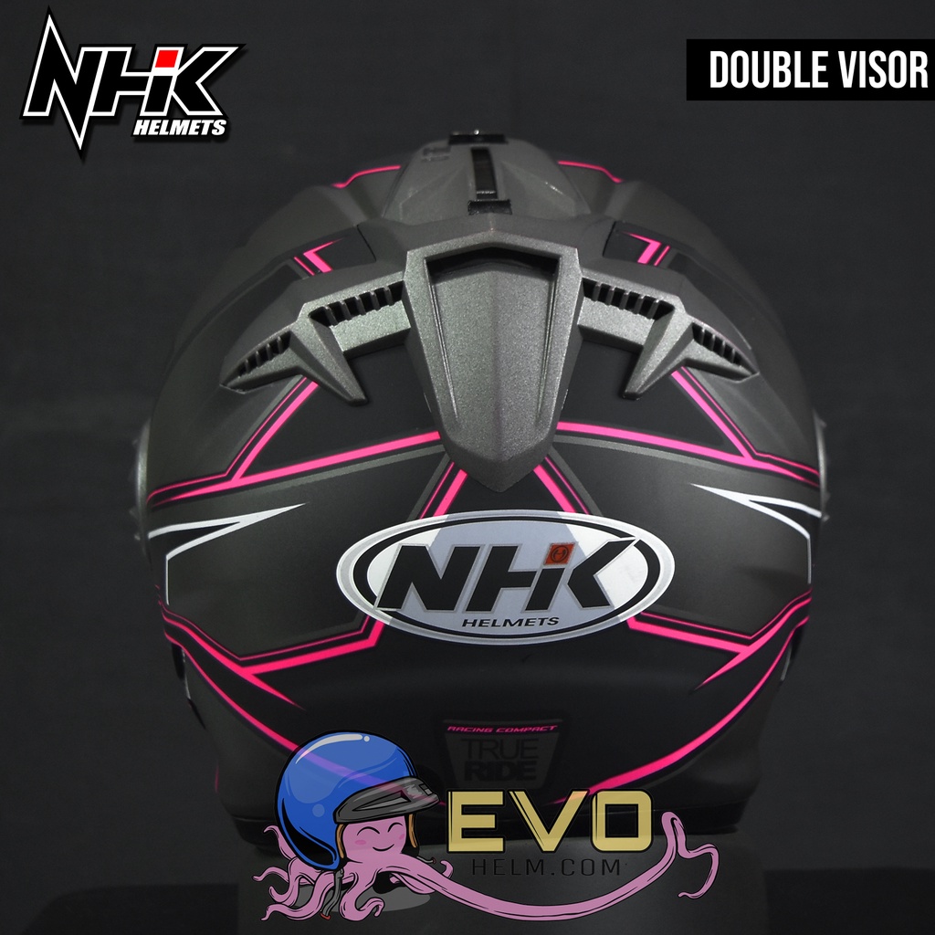 HELM NHK GLADIATOR ORIGINAL - HELM NHK HALF FACE GLADIATOR MOTIF GRANDE HAWK HELM NHK DOUBLE VISOR ( ONGKIR 2KG )