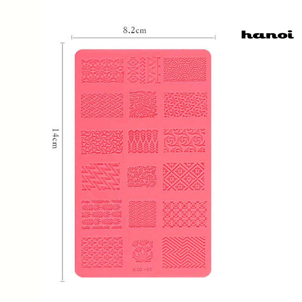 HN_Nail Template Exquisite Practical Colorful Silicone Nail Stemping Plates for Girl