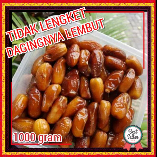 

KURMA NABI ASLI GOLDEN VALLEY LEMBUT MANIS MURAH -1KG/KURMA KERING TIDAK LENGKET IMPORT SAUDI MEKKAH