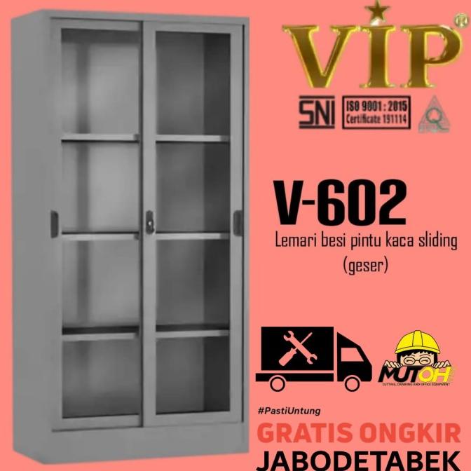 

PROMO LEMARI ARSIP LEMARI BESI PINTU KACA SLIDING GESER VIP V-602 DISCOUNT