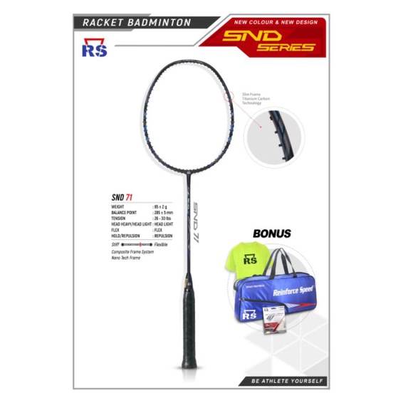 raket badminton rs snd 71 original