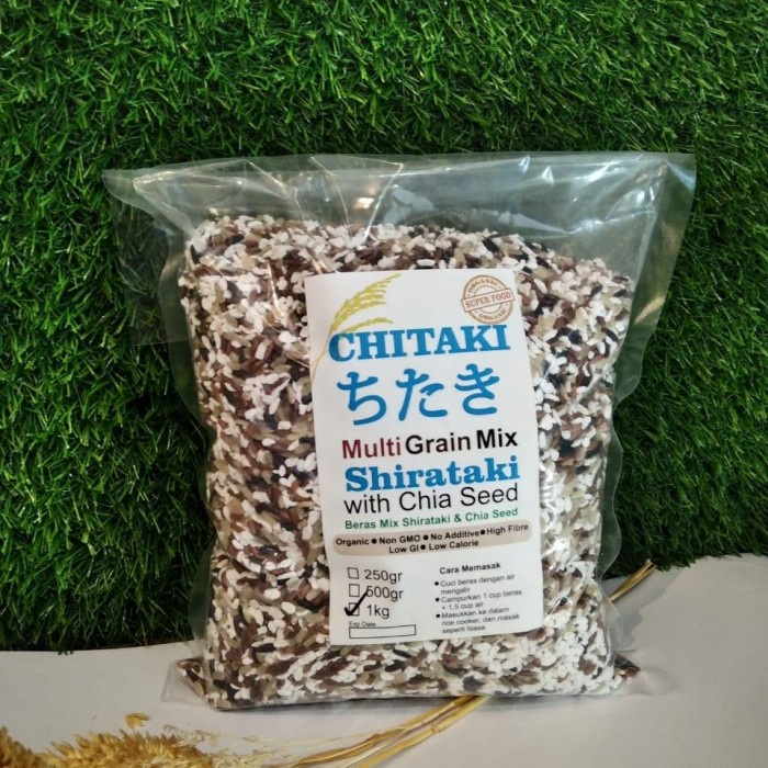 

978EqW Chitaki Beras Shirataki Mix (Merah, Coklat, Hitam, Chia Seed) 1 Kg WQ0112