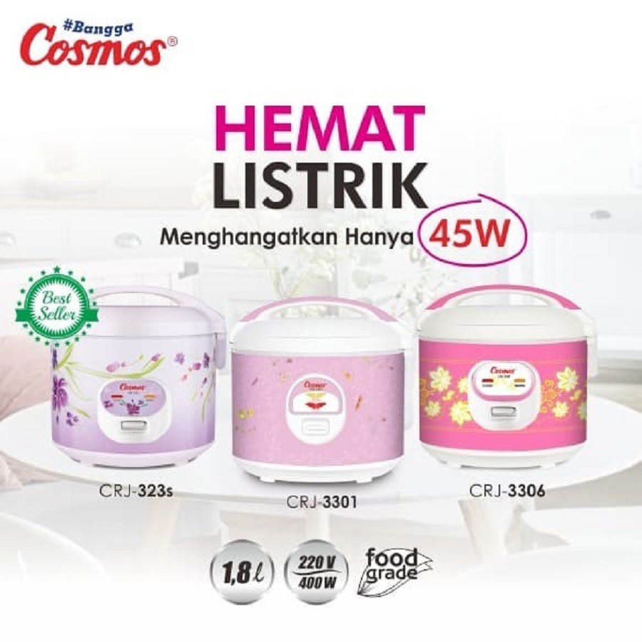 Magic Com Rice Cooker Cosmos 1.8L 1,8Liter CRJ3306 Anti Lengket