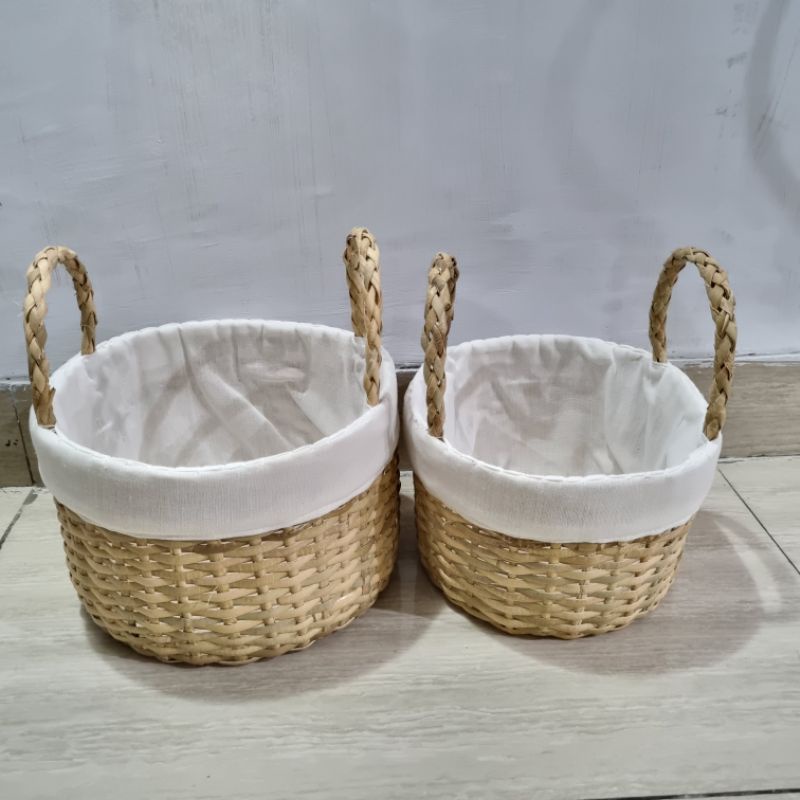 Hampers rotan/ keranjang rotan/ keranjang Basket rotan blacu/ keranjang bulat rotan/ tray blacu baha