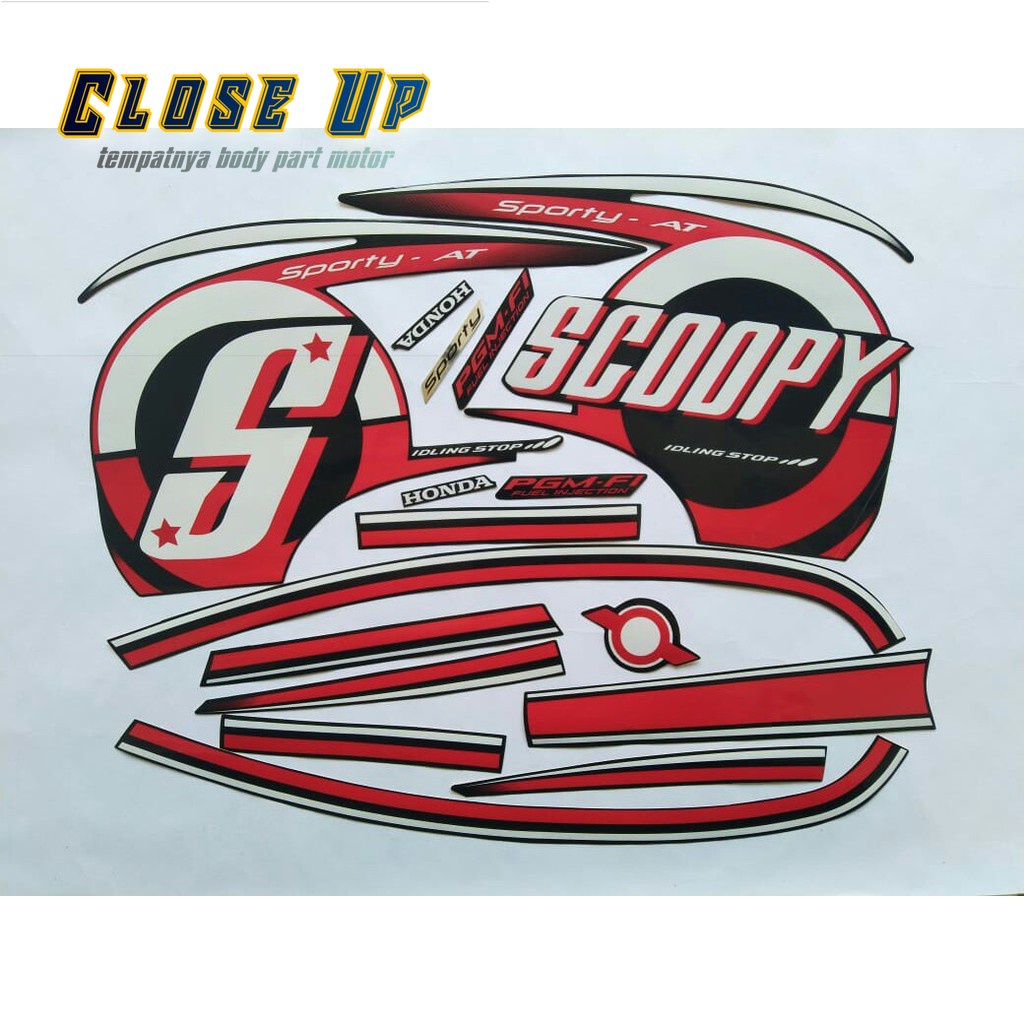 stiker lis body motor honda scoopy sporty 2016 hitam