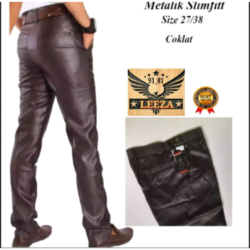 Celana Formal Pria Dasar Mengkilap METALIK Slimfit Formal (CELANA KANTOR MURAH) 27-38