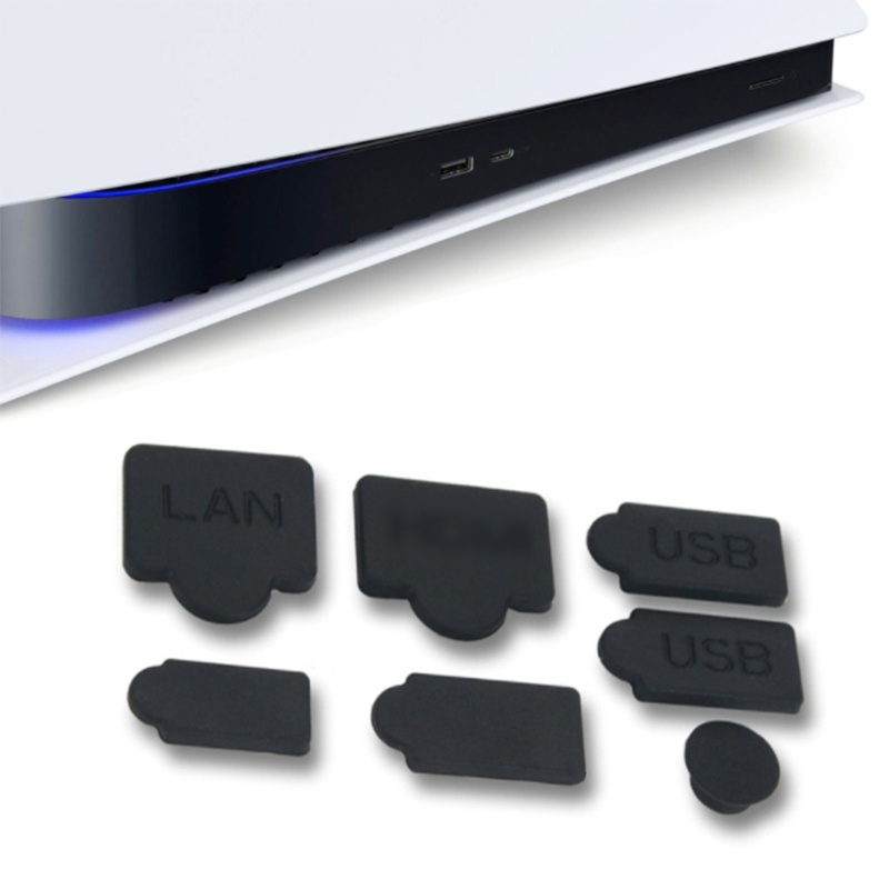 zzz For PS5 Console Silicone Interface Anti-dust Cover Dustproof Plug 7Pcs