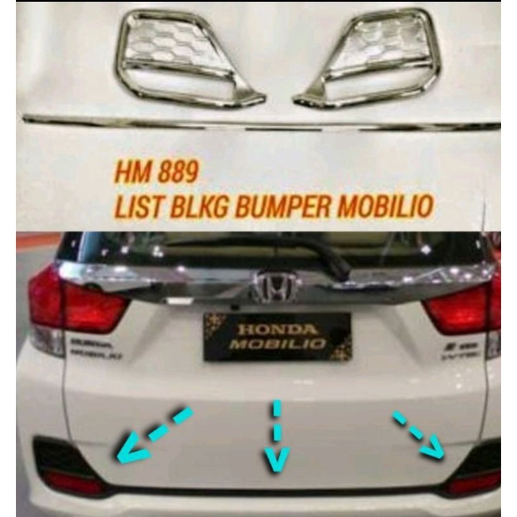 list chrome lampu bamper belakang MOBILIO tipe E