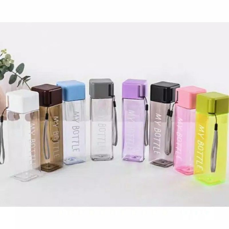 MY BOTTLE SQUARE WARNA SEGI KOTAK  BOTOL AIR MINUM PETAK MURAH