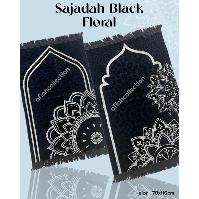 sajadah floral | Sajadah hitam premium | sajadah hitam cantik | sajadah kiswah | sajadah hitam polos