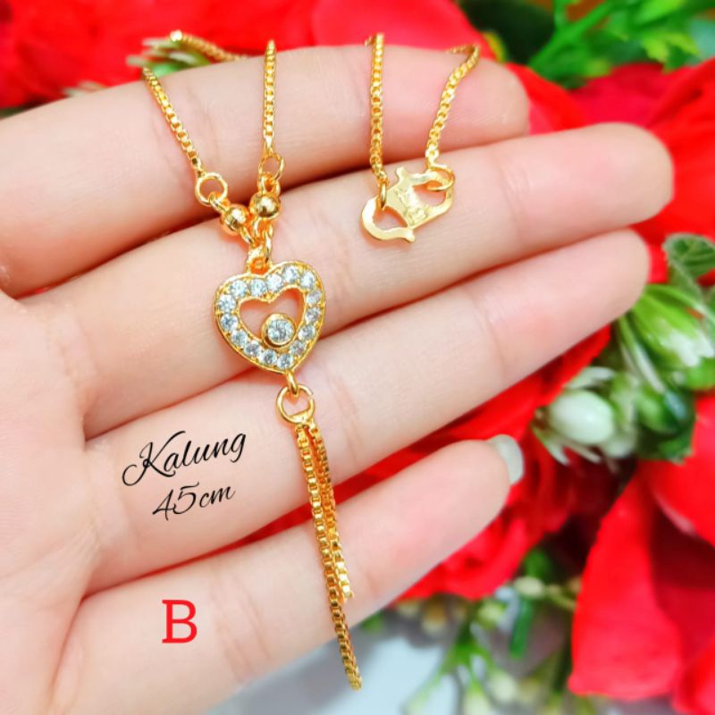 Kalung koye Jurai fashion unik lapis emas 18k anti karat