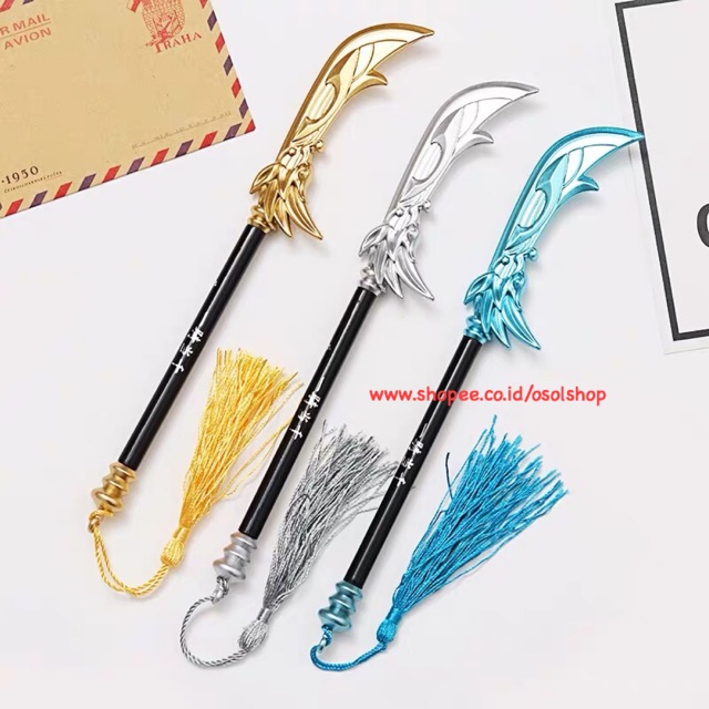 1 Lusin Pulpen Pedang Wushu / sword mobile legend gel pen / bolpen senjata pisau unik murah
