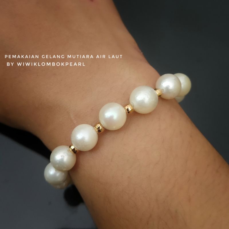 Gelang mutiara air laut asli lombok bersertifikat Aksesoris Perhiasan mutiara air laut Lombok berser