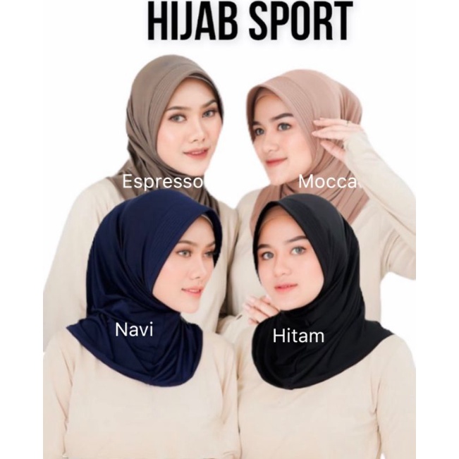 Jilbab sport warna mocca