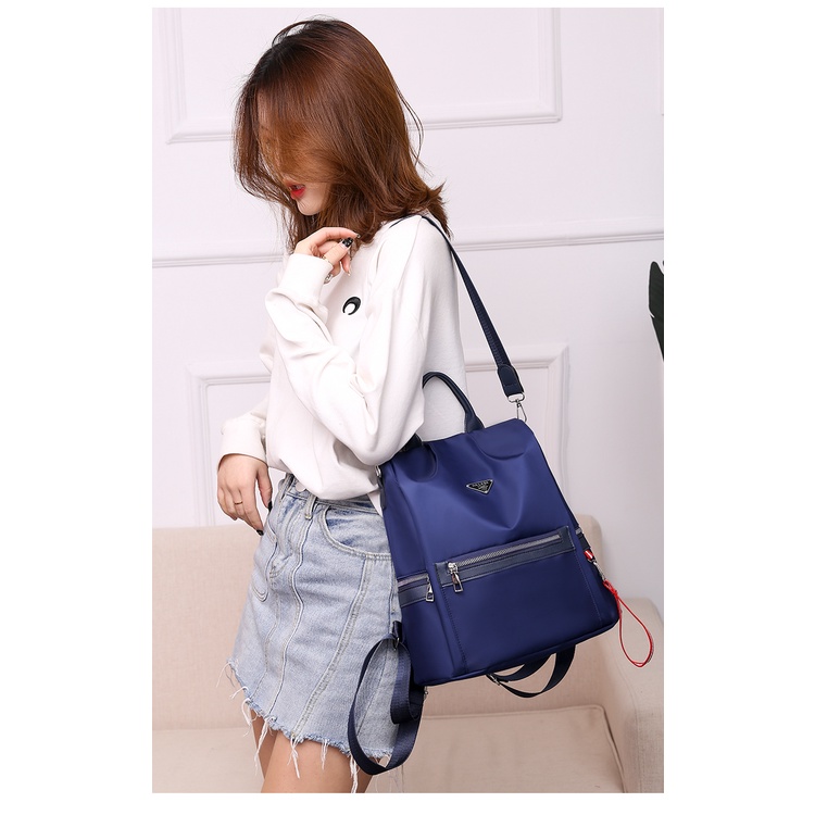 besar Ransel laptop Multifungsi sling Backpack tas gendong women cewek tas wanita Oxford cloth shoulder bags import  tas laptop 14 inch(Tinggi 32 Lebar 21 CM bisa muat ) 7044