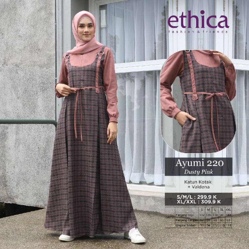 PROMO Gamis Ethica Ayumi 220 - Dusty Pink/Rose Taupe /Lavender Grey /Ayumi 248 Terbaru 2021 #ORIGINA