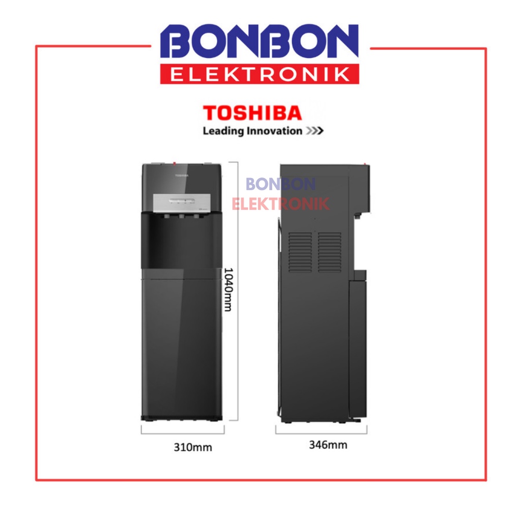 Toshiba Dispenser Galon Bawah + UV RWF-W2035UVBID(K) / RWFW 2035 UVBID