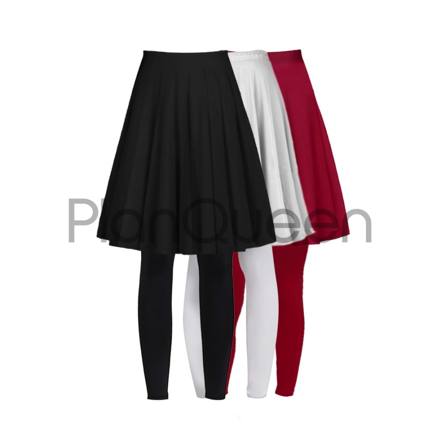 Celana Legging Rok Wanita Olahraga Leging Bawahan Olah Raga Senam Aerobik Jogging 2 in 1 Terbaru-2