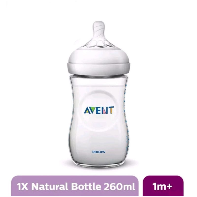 Avent botol Natural Single Pack - 260ml SCF693/13 / botol susu bayi