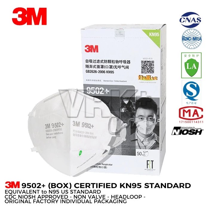 Masker N95 KN95 3M 9502+