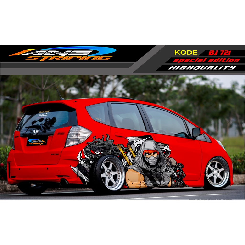 VARIASI STICKER MOBIL HONDA BRIO, JAZZ RS, MOBILIO, AGYA, YARIS, ATOS / STICKER MOBIL