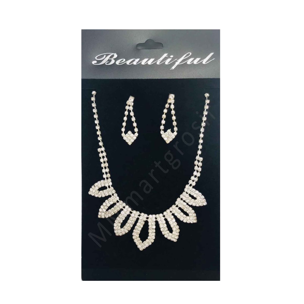 Yinda Kalung 1 / 1 Set Kalung&amp;Anting Permata / Kalung Fashion / Aksesoris