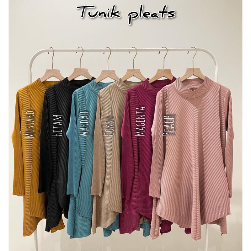 tunik pleats Kezia plisket premium import