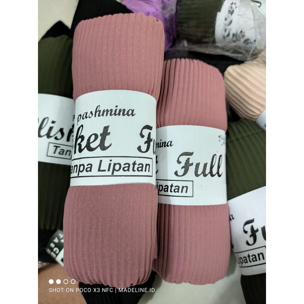 Pashmina plisket FULL ceruty armany (GROSIR) /Pashmina plisket ceruty bebydoll premium/hijab premium-peach