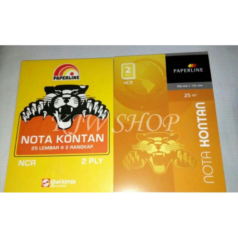 

Nota Kecil Rangkap Auto Carbon 2 Ply 25 Lembar Merk Paperline Nota Kontan Tanpa Karbon Paper Line