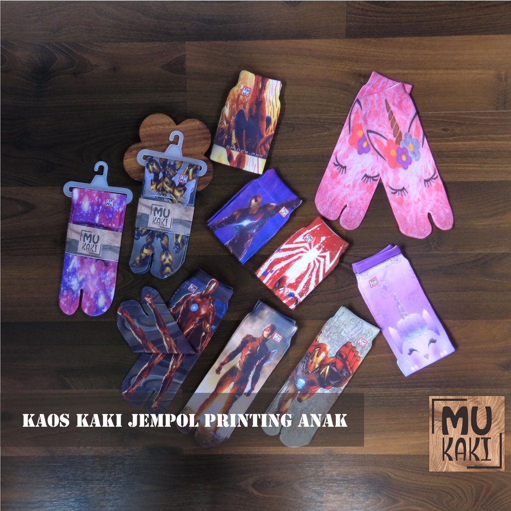 Kaos Kaki Jempol Anak Printing Karakter Murah Mukaki M