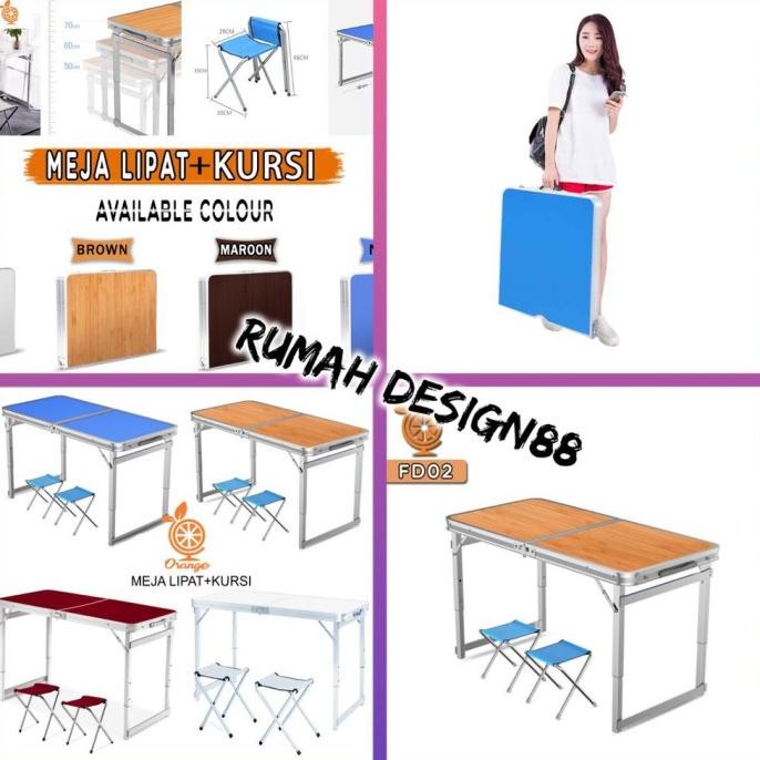 Meja Lipat Hpl Koper Meja Portable Meja Makan Meja Kaki Kotak Store_Mitas