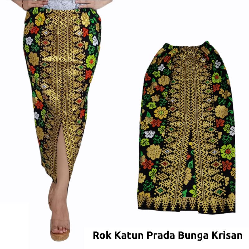 ROK PANJANG BATIK KATUN PRADA BALI BERBAGAI VARIASI MOTIF