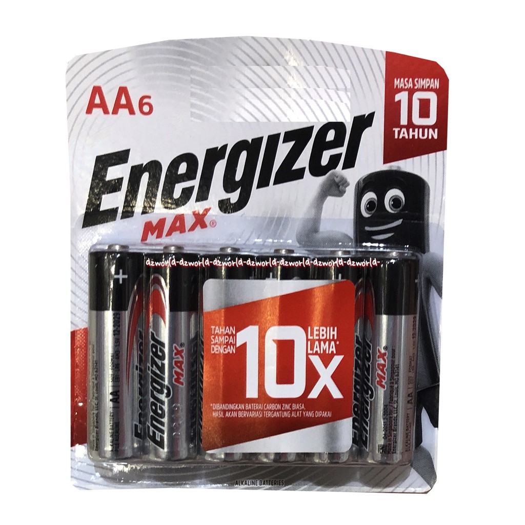 Energizer AAA 6pcs Baterai Tahan Lama Baterai Long Lasting A3 Ener Gizer Max Energizer Max isi 6 pcs
