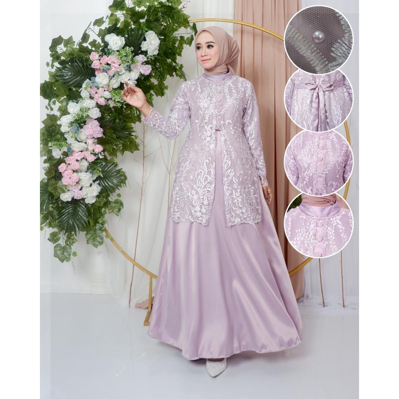 Nauren Dress / Kebaya Modern Original Terbaru / Fashion Muslim Muslimah / Fashion Week / Outfit Gamis Wisuda Remaja Kondangan /