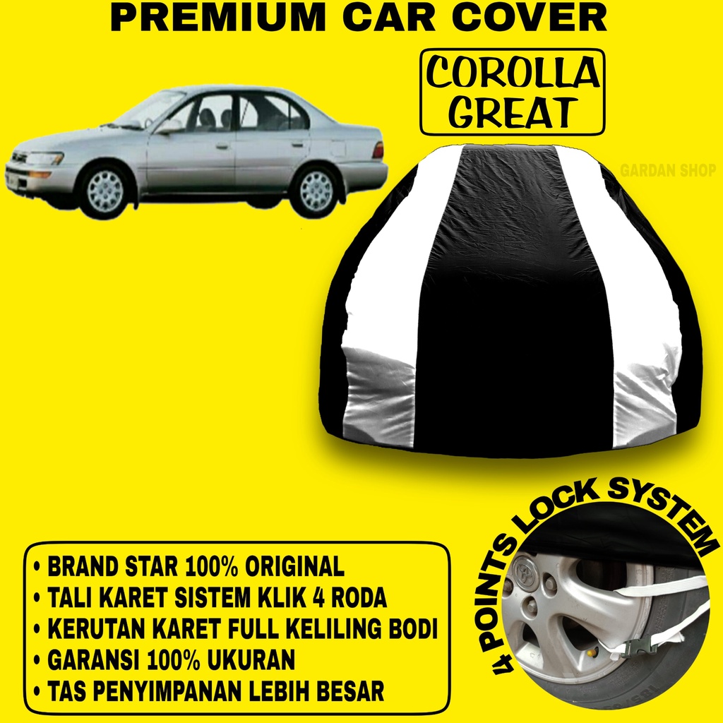 Body Cover COROLLA GREAT Sarung Strip SILVER Penutup Pelindung Bodi Mobil Corolla Great PREMIUM