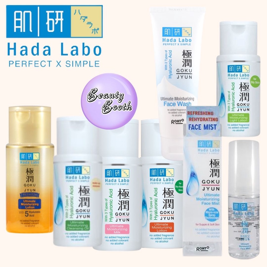 HADA LABO Gokujyun Moisturizing Milk | Light lotion | Lotion | Face Mist | Cleansing Oil | Starter Pack