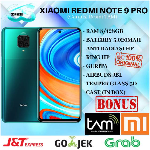 Xiaomi Redmi Note 9 Pro 8/128 6/64 Ram 8GB Rom 128GB Garansi Resmi Tam